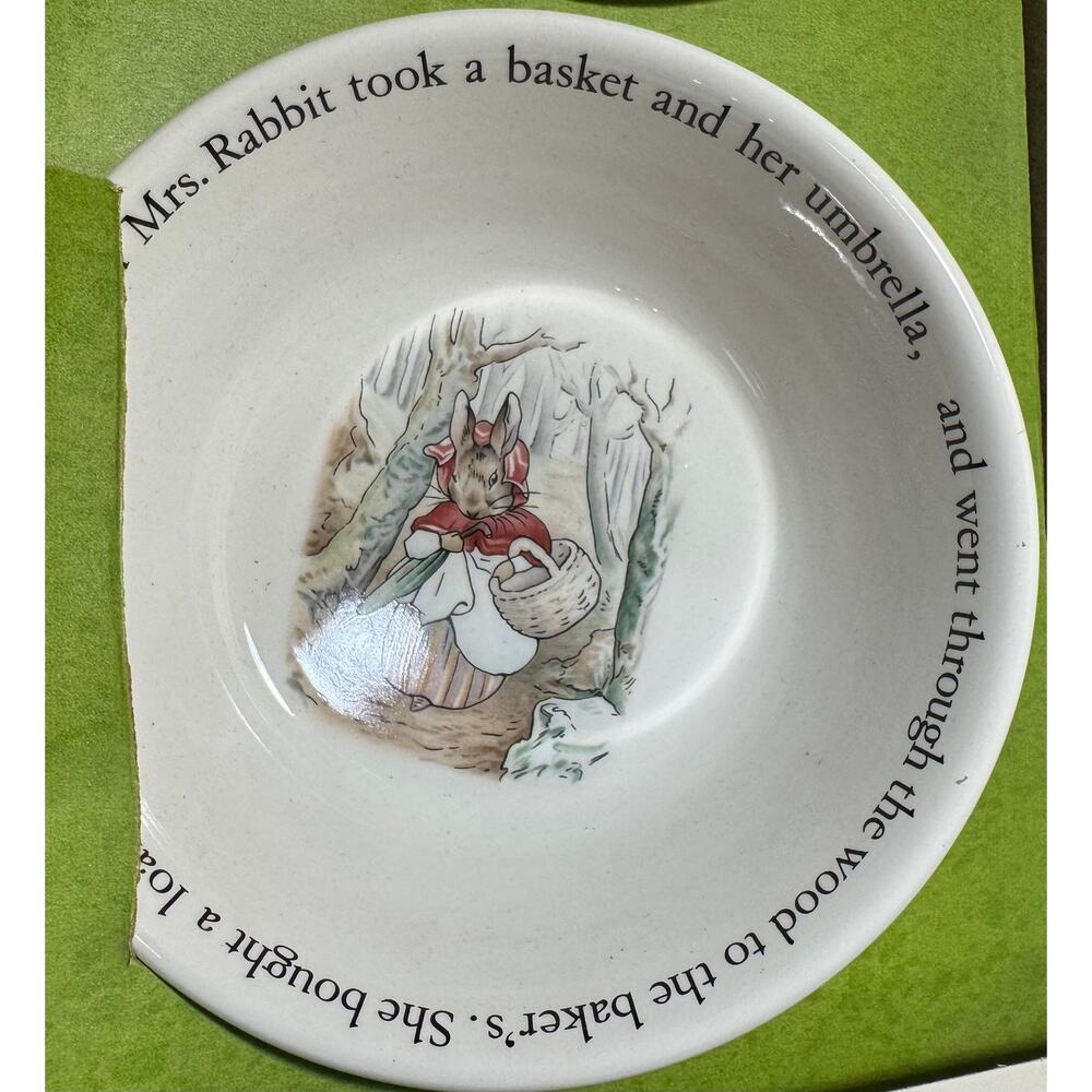 Vintage Wedgwood Beatrix Potter Mrs Tiggy Winkle 3 Piece Dish Set Plate Cup Bowl - Picture 6 of 11